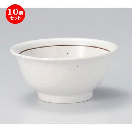 10個セット ☆ 多用丼 ☆粉引ライン定食丼 [ 16.5 x 8cm 418g ] 【 料亭 旅館 和食器 飲食店 業務用 】