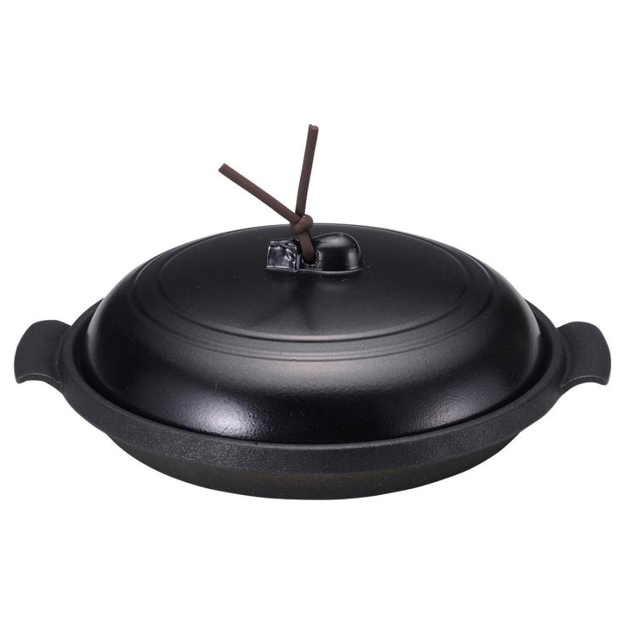 鍋用品 / 16cmやすらぎ丸陶板 深型 黒 寸法:16×6.5(2.9)cm