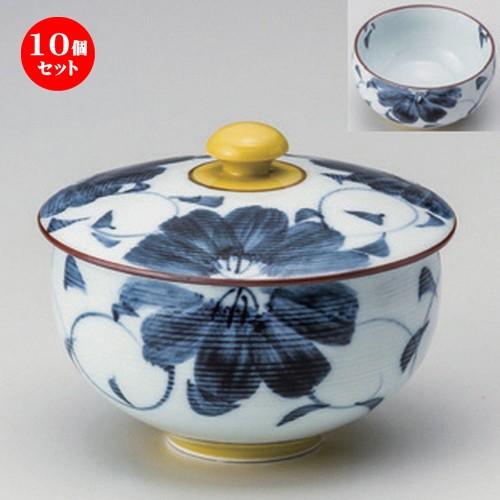 10個セット ☆ 蓋付煎茶 ☆彩花絵蓋付汲出 [ 100 x 80cm ] 【 料亭 旅館 和食器 飲食店 業務用 】