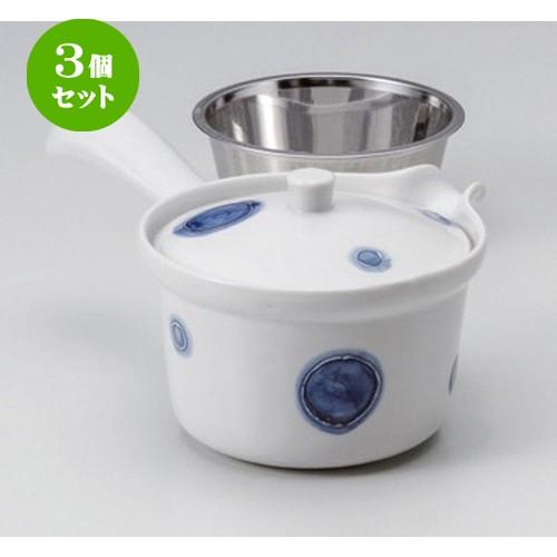 3個仕掛ける ☆ 有田焼急須 ☆丸紋SS平急須 [ 11.5 x 8.5珊 (275竓) 370g ] 【 小料理屋 はたご屋 和食器 飲食店 御役目用 】 食器-鉢、ボウル-キッチン、日用品、文具