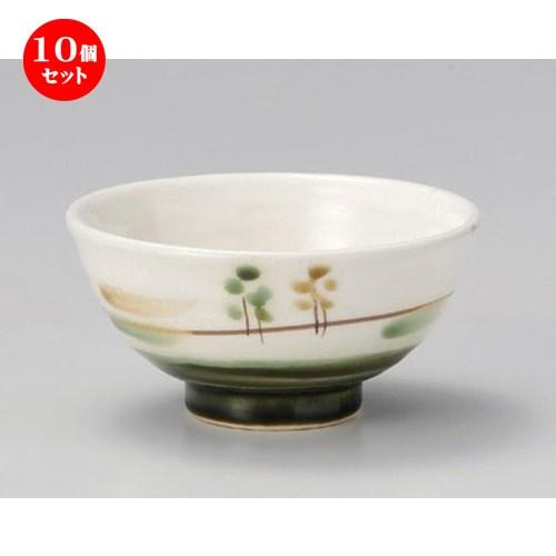 10個セット ☆ 飯碗 ☆粉引風景茶碗 大 [ 11.5 x 6.5cm 196g ] 【 料亭 旅館 和食器 飲食店 業務用 】