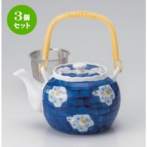 3個セット ☆ 土瓶 ☆ダミ間取花6号土瓶 [ 1070cc 700g ] 【 料亭 旅館 和食器 飲食店 業務用 】