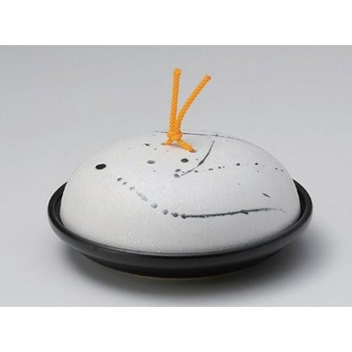 ☆ 会席鍋 ☆黒飛ばしラスター陶板鍋 (大) [ 18.5 x 7.7cm 800g ] 【 料亭 旅館 和食器 飲食店 業務用 】