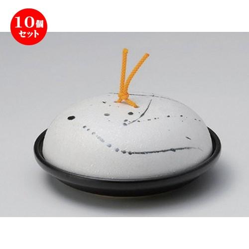 10個セット ☆ 会席鍋 ☆黒飛ばしラスター陶板鍋 (大) [ 18.5 x 7.7cm 800g ] 【 料亭 旅館 和食器 飲食店 業務用 】