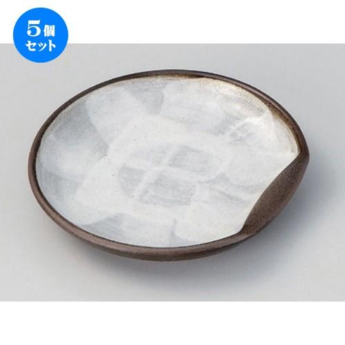 5個セット ☆ 組小皿 ☆備前志野半月皿3.5 [ 12.5 x 12cm 170g ] 【 料亭 旅館 和食器 飲食店 業務用 】