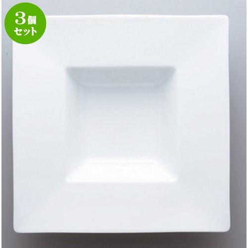 3個セット ☆ ボーダーレススタイル ☆白磁プリムボール (L) [ 22.6 x 22.6 x 5.1cm 737g ] 【 洋食器 飲食店 業務用 】