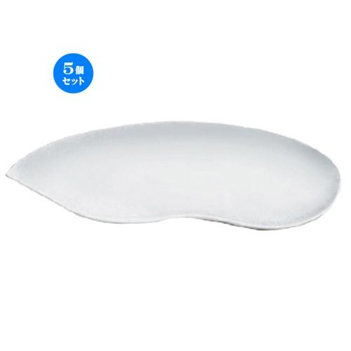 5個セット ☆ ボーダーレススタイル ☆白磁ソラ豆トレー (中) [ 30.4 x 15 x 1.5cm 442g ] 【 洋食器 飲食店 業務用 】