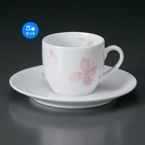 5個セット ☆ コーヒーカップ ☆ピンクフラワーDCコーヒーC/S [ 329g ] 【 洋食器 飲食店 業務用 】