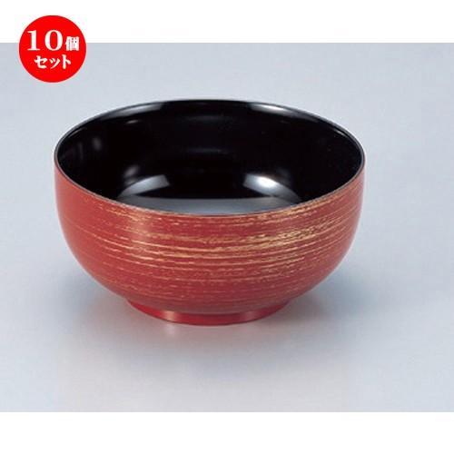 10個セット  (A) 5寸平日野丼 朱ニ金カスリ [ 15 x 7.2cm (860cc) 155g ] 【 料亭 旅館 和食器 飲食店 業務用 】