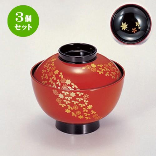 3個セット  (TA) 新越前椀 春秋帯春秋見返し付 [ 11.1 x 9.7cm (290cc) 125g ] 【 料亭 旅館 和食器 飲食店 業務用 】