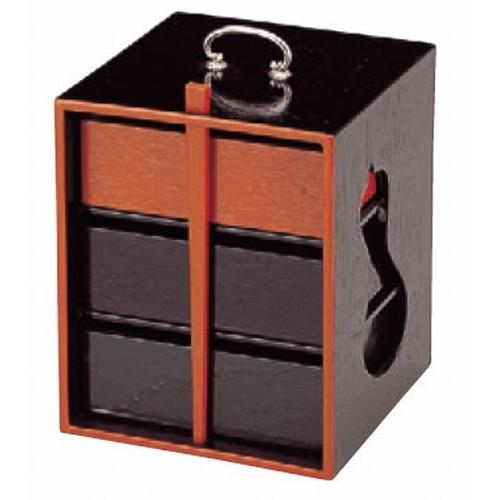 松花堂 5.5寸手提3色弁当 [17 x 17.3 x 22cm] 木製品 (7-368-11) 料亭 旅館 和食器 飲食店 業務用