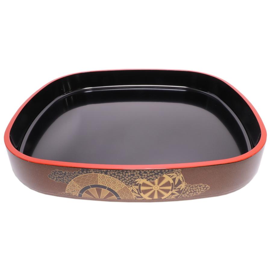 寿司 D.X小判桶梨地御所車尺1寸 [33.0 x 27.5 x 6.3cm] ABS樹脂 (7-462-6) 料亭 旅館 和食器 飲食店 業務用