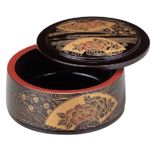 寿司 D.X富士型ちらし桶茶パール扇面 [16φ x 8.5cm] ABS樹脂 (7-464-12