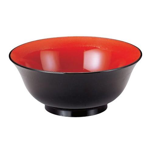 そば・うどん 渕布目ラーメン鉢黒内朱 [19.9φ x 8.4cm] ABS樹脂 (7-530