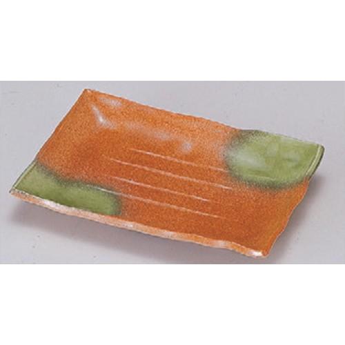 バイキング盛器 越前長手盛皿若草織部尺5寸 [46.5 x 32.5 x 4.1cm] ABS樹脂 (7-599-4) 料亭 旅館 和食器 飲食店 業務用
