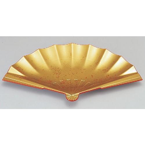 バイキング盛器 扇面盛込器 色紙金箔渕朱(中) SH塗 [52 x 30.5 x 4.1cm] ABS樹脂 (7-610-8) | 変形皿 盛皿 和食器 洋食器 おしゃれ 業務用