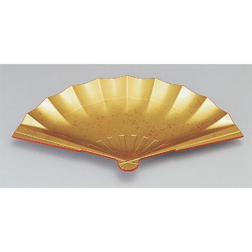 バイキング盛器 扇面盛込器 色紙金箔渕朱(大) SH塗 [61 x 36 x 5.5cm] ABS樹脂 (7-610-9) | 変形皿 盛皿 和食器 洋食器 おしゃれ 業務用