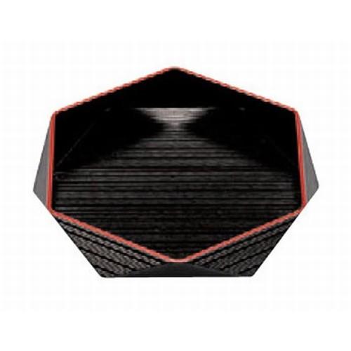 盛器 (大)ダイヤ千筋盛器黒天朱 [24 x 24 x 3.9cm] 木製品 (7-717-3) 料亭 旅館 和食器 飲食店 業務用