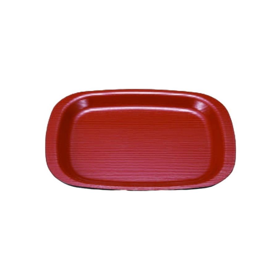 漆器・木製品 9寸オーバル木目トレイ 朱 寸法:27.3×20×1.9cm : せと