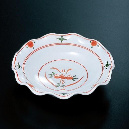 陶器 赤絵皿(有田焼) [18.7φ x 4.6cm] 陶 (7-937-1) 料亭 旅館 和食器