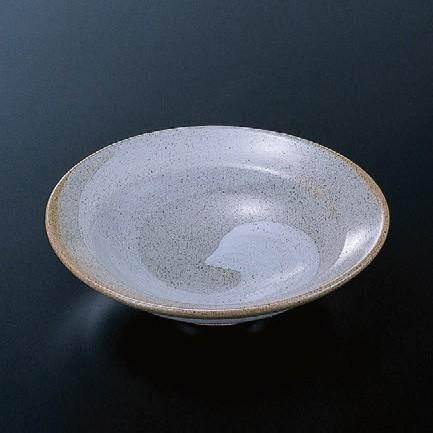 陶器 大皿グレイ一筆 [16.3φ x 4.4cm] 陶 (7-927-12) 料亭 旅館 和食器