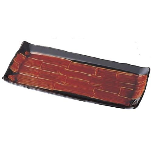 盛器 尺1寸吉野長角皿 錆刷毛目 [33.3 x 17.3 x 2.5cm] 熱硬化性樹脂(メラミンまたはユリア樹脂) (7-653-12) 料亭 旅館 和食器 飲食店 業務用