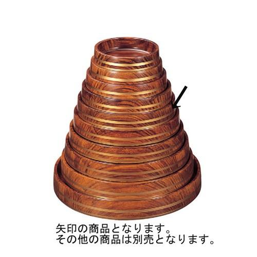 寿司 D.X富士型桶 紫檀帯金 底黒塗 尺1寸 [34φ x 6cm] ABS樹脂 (7-460-12) 料亭 旅館 和食器 飲食店 業務用