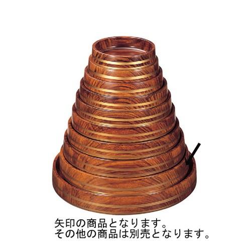 寿司 D.X富士型桶 紫檀帯金 底黒塗 尺5寸 [46.5φ x 7cm] ABS樹脂 (7-460-12) 料亭 旅館 和食器 飲食店 業務用