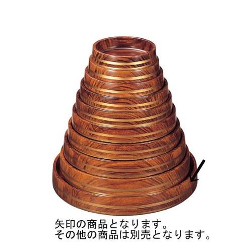 寿司 D.X富士型桶 紫檀帯金 底黒塗 尺7寸 [52.3φ x 7.6cm] ABS樹脂 (7-460-12) 料亭 旅館 和食器 飲食店 業務用