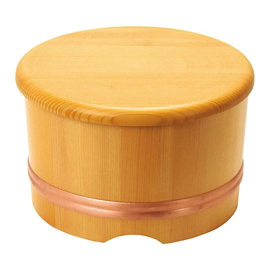 椹・おひつ（のせ蓋）＜内底R加工＞ 寸法:身:約φ21×H12.5cm 約5合 | 漆器・木製品