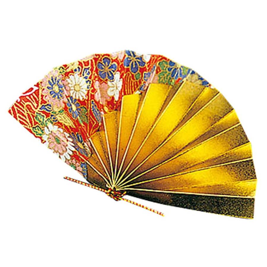 祝い扇子 (50ケ入) 赤友禅 [ 約10 x 5.5cm ] 【 演出小物 】 | 正月 元旦 お節 お祝い 業務用 自宅用