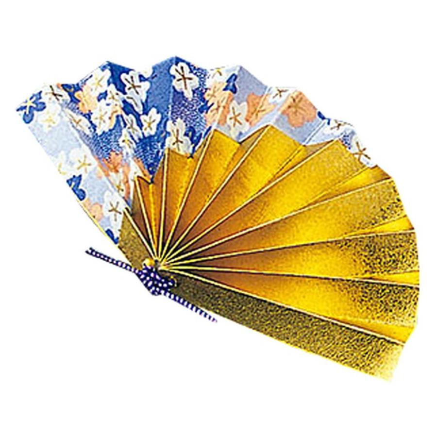 祝い扇子 (50ケ入) 青友禅 [ 約10 x 5.5cm ] 【 演出小物 】 | 正月 元旦 お節 お祝い 業務用 自宅用