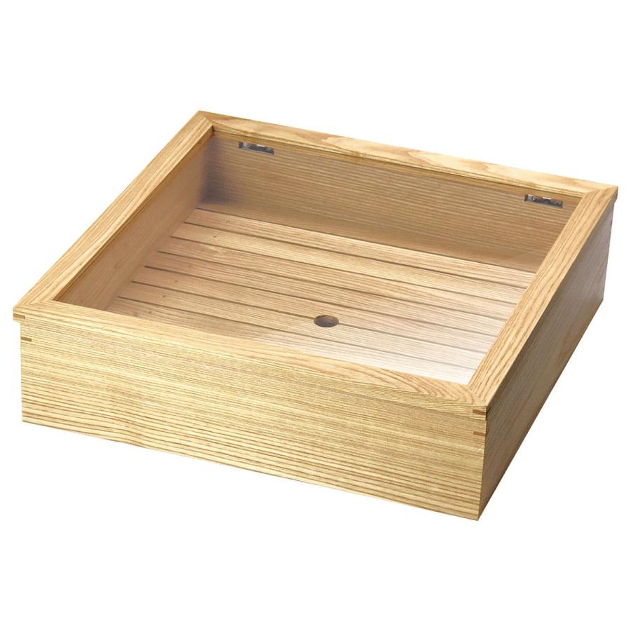 タモ・フード BOXアクリル繊維蓋付(自在蓋いたし方) 大きさ:約40×36.5×H11.5珊  | 塗師細工・木製品 調理器具-キッチンツール