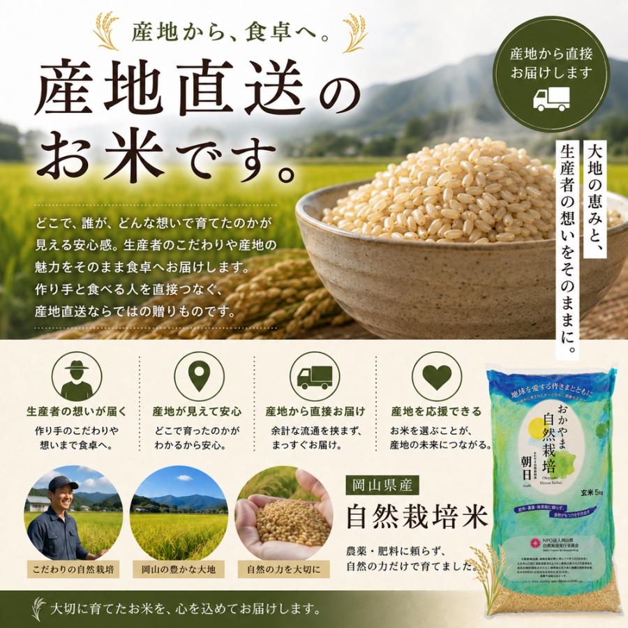 自然栽培 玄米 朝日米 木村式 自然栽培米 5kg 【玄米】 320g1個