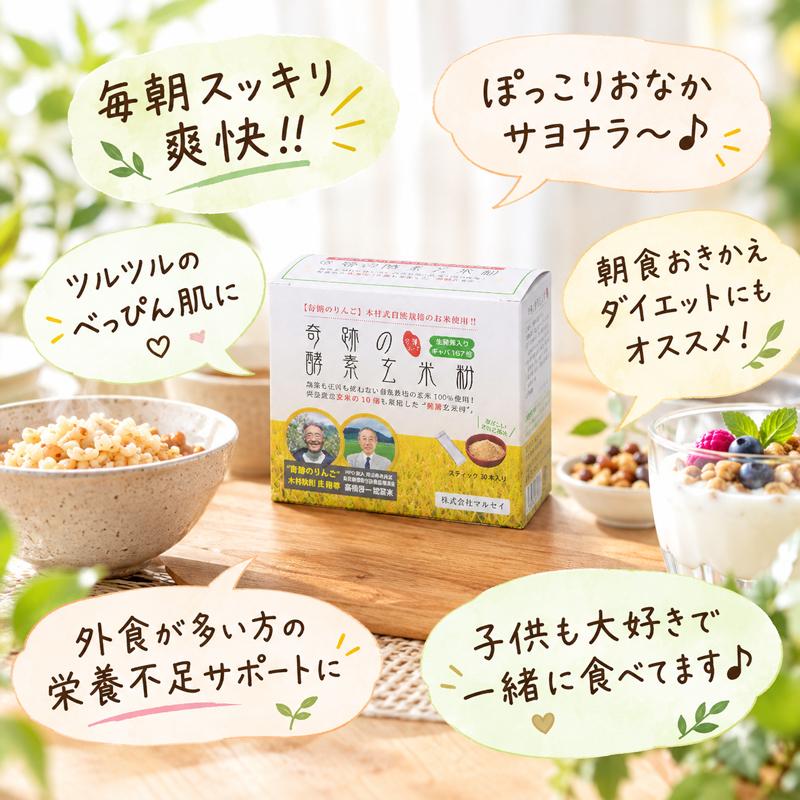 酵素玄米粉 自然栽培 食用 米ぬか パウダー 酵素玄米 【4g×30本】 自然