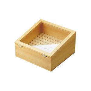 【貨物輸送無料】ネタ箱 傾斜角度型 目皿・アクリル繊維蓋付 寿司桶-食器-キッチン、日用品、文具
