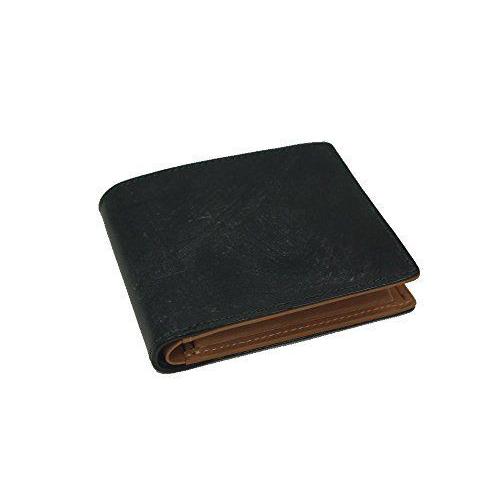 最低価格の 英国トーマス社製ブライドルレザー×ヌメ革二つ折り財布(ボックス型小銭入れ付) (ダークモスグリーン) ウォレット、財布