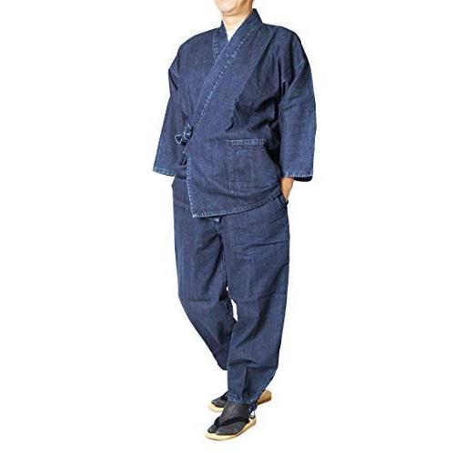 作務衣 日本製 メンズ カイハラデニムバイオウォッシュ作務衣 カイハラデニムバイオ