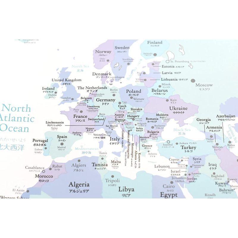 さわやかなパステル調の世界地図 A1 日本語 英語表記 日本地図 セット 室内用 知育 ソノリテ 雪月花ショップ 通販 Yahoo ショッピング