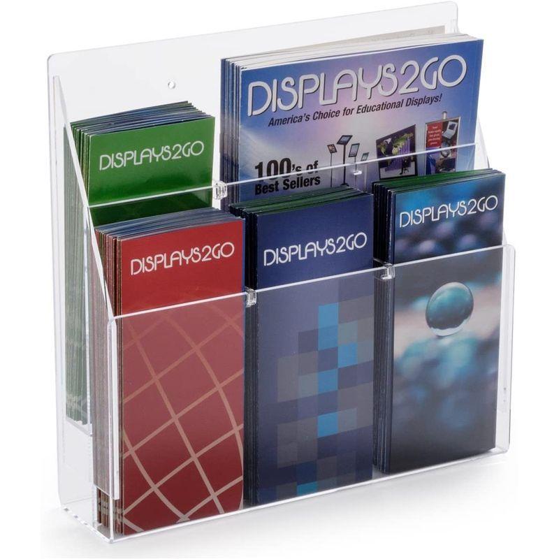 クリアアクリルパンフレットホルダー 4 x 8インチ 2段プラスチック文学ホルダー アクリルカウンタートップオーガナイザー フライヤーホルダー