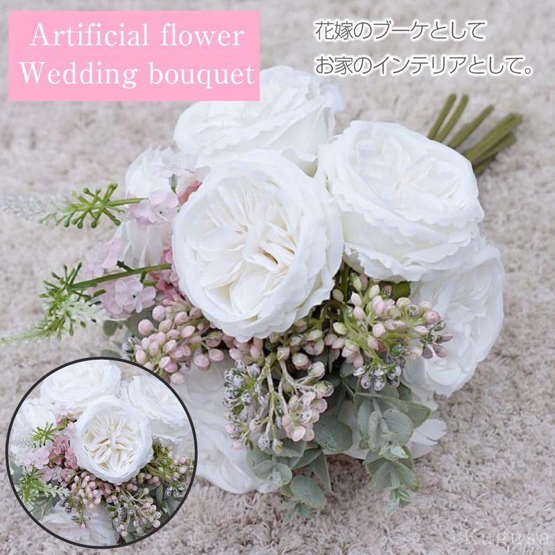から厳選した Kugusa ウエディング ブーケ 結婚式 バラ 造花 花嫁 ブライダル インテリア 花束 フェイク オールドローズ パープル Correiodecarajas Com Br