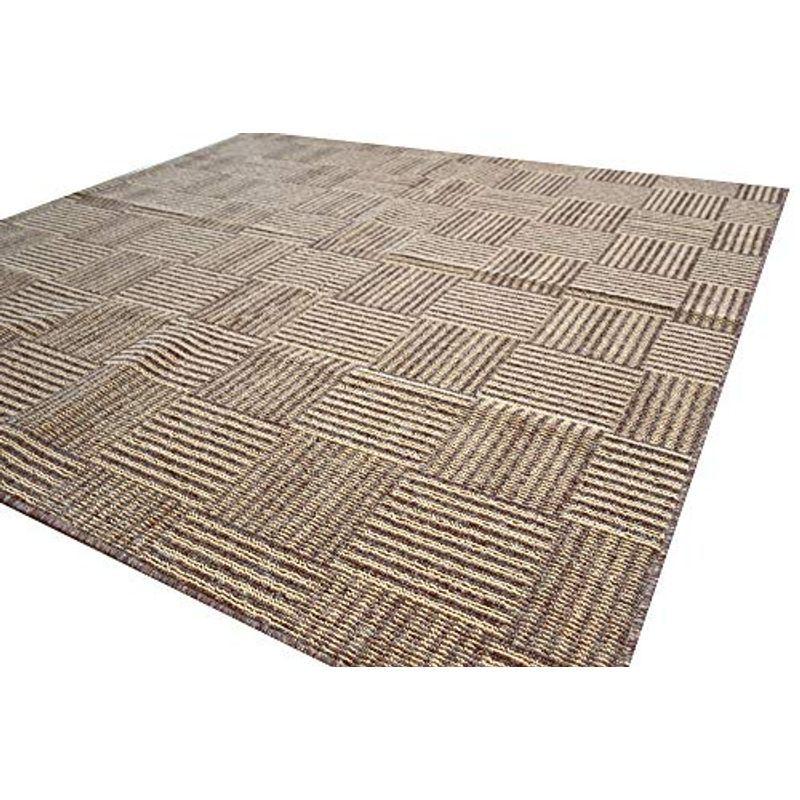 カーペット 日本製折りたたみじゅうたん 抗菌 防臭 チェックモア 2畳 176×176cm ミックスブラウン色