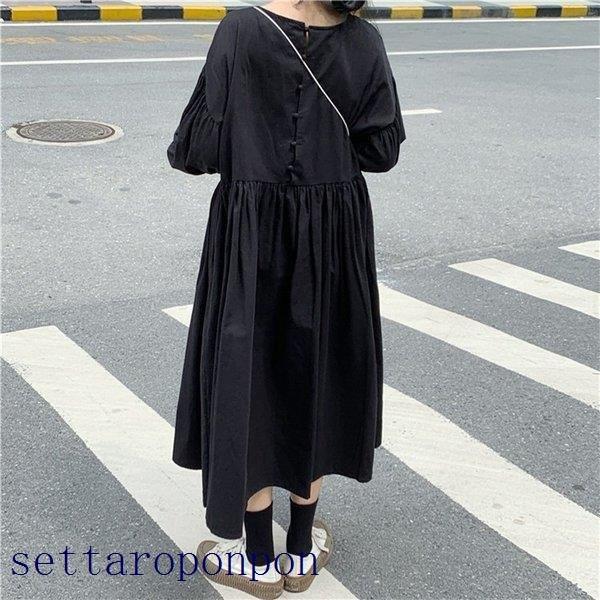 人気ブランドを 春秋 レディース ワンピースドレス 綿麻 50代 40代 リネン30代 オシャレ 着痩せ 韓国風 きれいめ ロング丈ワンピース パフスリーブ 長袖 スリット スカート 膝丈 ワンピース 色 コーヒー