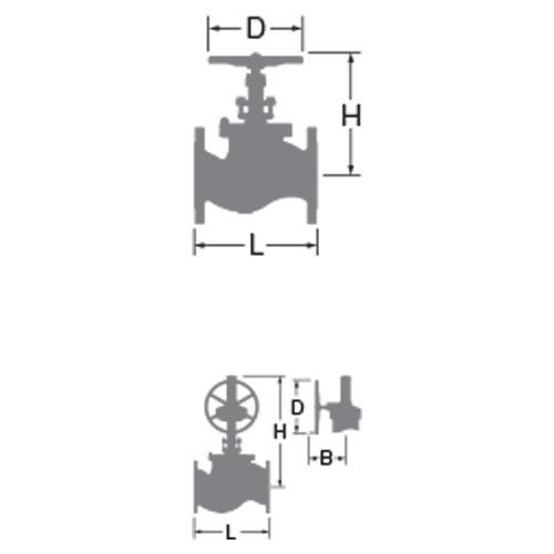 [10UPAT80A]≪ボディ素材：ステンレス鋼SCS13A≫キッツ/KITZ ステンレス鋼製グローブバルブ フランジ形　Aシリーズ10K　呼び径A80 |  | 01