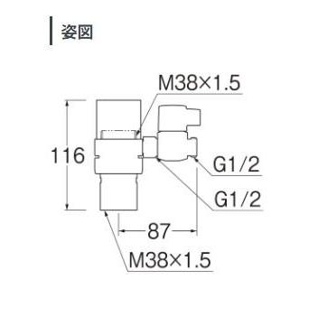 [B98-AU3]三栄水栓 水栓部材 シングル混合栓用分岐アダプター |  | 01