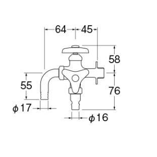 [F126V-13]三栄水栓 SANEI 単水栓　散水用二口横水栓（固定コマ仕様） |  | 01