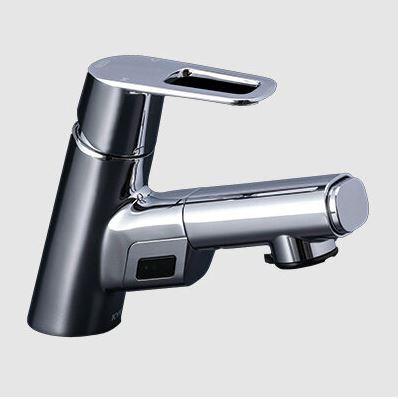 プレゼント付き [FSL150DAEFT]KVK シングルシャワー付混合栓 センサー付 ACタイプ　泡沫吐水　逆止弁付 | 