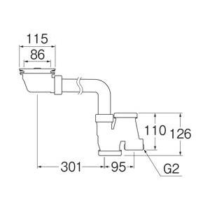[H6563S]三栄水栓 SANEI キッチン周辺用品 流し台薄型トラップ 住宅設備 水回り 水周り 流し排水栓 |  | 01