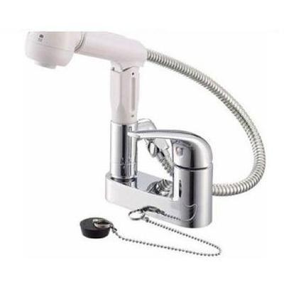 [K37100R-W]三栄水栓 水栓金具 シングルスプレー混合栓　洗髪用　デッキ混合栓　〈K37100VR-13の後継品〉 | SANEI（水栓金具）