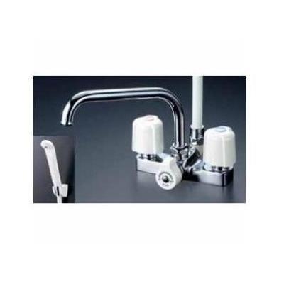 [KF14ZER2]KVK デッキ形2ハンドルシャワー　固定こま　240mmパイプ付　寒冷地用 | KVK